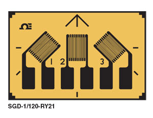 Rectangular 3 Element Strain Gauge | SGD-3/350-RY21