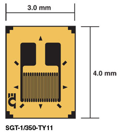 Linear Strain Gages, Transducer Quality, Uniaxial | SGT-2C/350-TY11