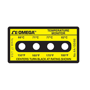 Non-Reversible OMEGALABEL™ Temperature Monitors, 4 Temperatures Per Label | 4A-(*),4B-(*) and 4C-(*)