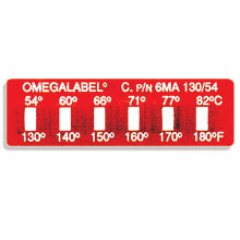 Non-Reversible OMEGALABEL™ Temperature Monitors, Models 6MA-(*) and 6MB-(*) | 6M Series