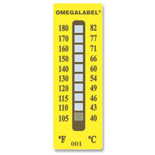 Non-Reversible Temperature Labels, 10 Temperature Ranges | TL-10